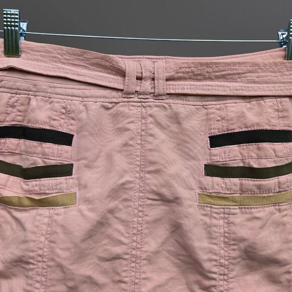 Y2K Marc Jacobs Cargo mini Skirt Size 2 Pink Belted Distressed Gringe Mcbling - Picture 7 of 7
